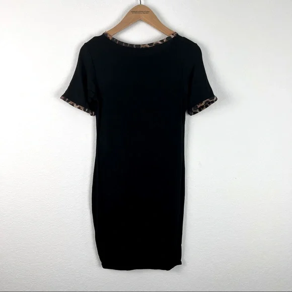 I Saw It First Dress Womens Size 6 Black Cheetah Print Crew Neck New with Tags - Picture 5 of 5